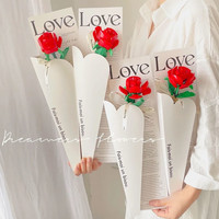 MJI 美及积木 玫瑰永生积木花女孩礼物 1朵 红色玫瑰