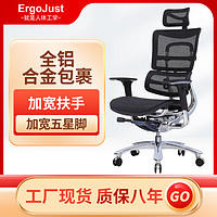 Ergojust 爱高佳 E5 办公电脑椅人体工学椅家用久坐网面 E5 经典黑豪华版 有脚托