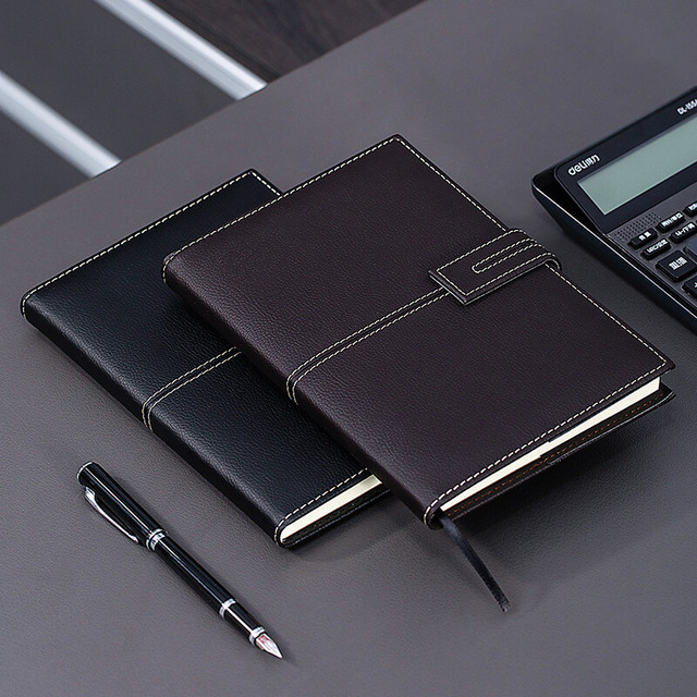 得力 25K &120张荔枝纹磁扣 &皮面本 商务记事本 &日记本工作笔记本子 黑色3343