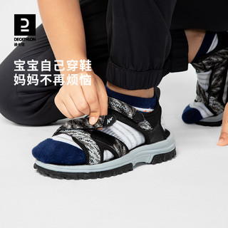 迪卡侬旗舰店儿童凉鞋男女童防滑软底运动沙滩鞋户外休闲鞋子KIDD 34/35 香芋紫