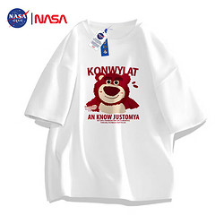 NASA WEEK NASA GISS官方潮牌联名短袖t恤男纯棉宽松半袖小熊印花体恤 白色 XL