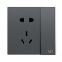 PLUS会员：ABB 盈致系列 灰色 五孔带开关（可单独控制灯）