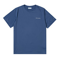 哥伦比亚 速干T恤男士夏季户外圆领短袖运动服蓝色透气半袖AE1419
