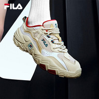 FILA 斐乐官方老爹鞋男女情侣鞋减震跑步鞋运动鞋掠夺者 2 米色/雨雾灰-AN 43