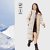 Gap女装冬季宽松宽松通勤插肩袖连帽长款羽绒服884539加长厚外套 XL 米色
