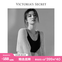 维多利亚的秘密(Victoria's Secret)全新双尺码果冻条小背心无钢圈内衣女文胸内裤套装 百搭黑文胸+小裤 L/XL+L/XL