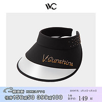 VVC遮阳帽女防晒帽太阳帽UPF50+防紫外线空顶帽子 时尚黑