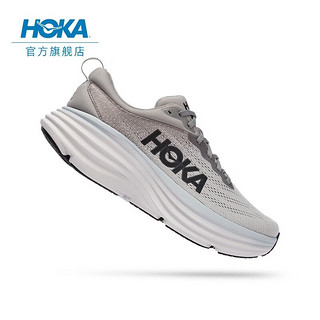 HOKA ONE ONE男款邦代8公路跑鞋Bondi 8李现同款轻盈缓震舒适透气 鲨鱼灰 / 雾灰-宽版 43/275mm