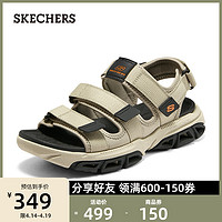 SKECHERS 斯凯奇 早秋季新款网布魔术贴搭带柔软舒适男士休闲凉鞋