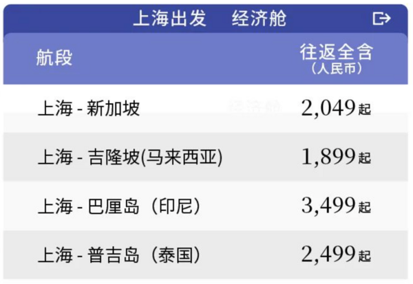 可再叠200元券！新加坡航空会员日 北上广成都-东南亚机票