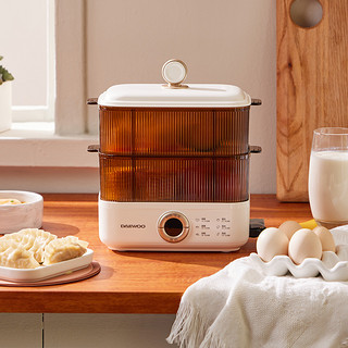 大宇电蒸锅蒸笼家用小型预约定时双层早餐机自动煮蛋器多功能迷你