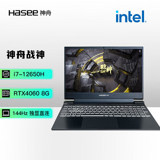 Hasee 神舟 战神S8D6 15.6英寸游戏笔记本电脑（I7-12650H、16GB、512GB、RTX4060）