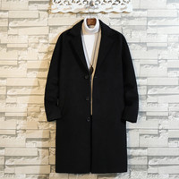 艾梵斯贝 男士中长款大衣 A141-N1079 黑色 XXXL