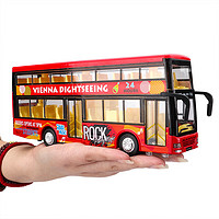 KIV 卡威 1:32 合金汽车模型 卡通双层公交车 红色
