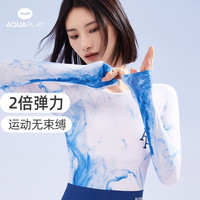 AquaPlay连体泳衣女保守显瘦遮肚泡温泉平角游泳衣防晒速干冲浪服