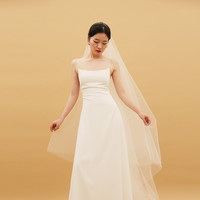 TANSSHOP新品 轻婚纱礼服白色吊带露背长款连衣裙旅拍小礼服女