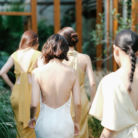 echoofficial2022年新款姐妹团伴娘服夏季小众高级感缎面礼服定制
