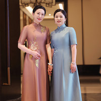 五一结婚妈妈装婚宴旗袍高贵年轻连衣裙喜婆婆婚礼礼服春