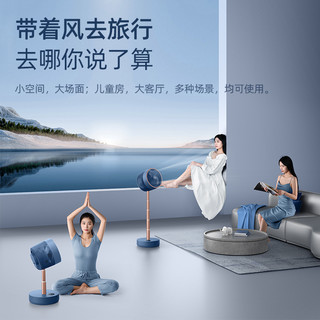 苏宁宜品空气循环扇直流无刷电机台式立式可伸缩落地扇家用风扇RHX-2206DR-蓝色遥控款