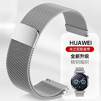 IIano 绿巨能 适用华为手表表带GT/GT2/GT3/watch3/荣耀Magic2智能表替换腕带 银色 22mm