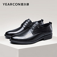 抖音超值购：YEARCON 意尔康 男鞋真皮男式商务正装皮鞋男士英伦风婚鞋配西装新郎单鞋