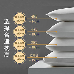 罗莱生活 家纺 护颈椎宿舍单人助睡眠枕芯