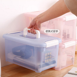 IRIS 爱丽思 手提式小物收纳箱玩具衣物整理箱小号透明家用储物箱HKB-8