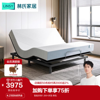 LINSY 林氏家居 北欧皮床双人床1.8米智能床架电动床主卧现代简约功能床TPC101 智能床架1.8*2米+床垫
