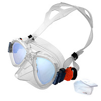V.DIVE 威带夫 专业自由潜低容积美人鱼潜水镜呼吸管套装可配近视度数 MF01W 珍白色uv镜面