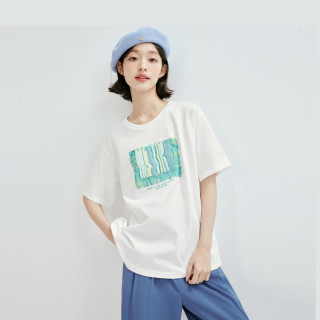 诗凡黎白色t恤女春新款纯棉宽松短袖上衣 s 白色【报价 价格 评测