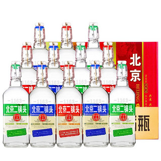 YONGFENG 永丰牌 北京二锅头清香型白酒出口小方瓶三色42度纯粮酒整箱装500ml*12瓶