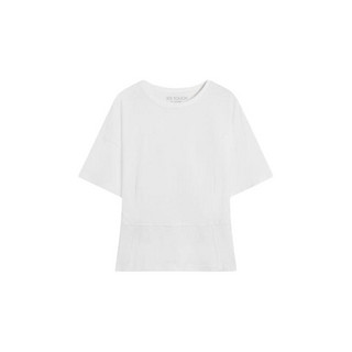 DUIBAI 对白 女士圆领短袖T恤 BDT055B 奶霜白 XL