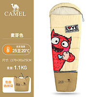 骆驼（CAMEL）户外儿童睡袋露营保暖加厚酒店隔脏学生午休1J32255431 麦芽1.1KG