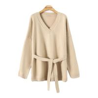 Mind Bridge 女士V领针织衫 M0032B7799241 杏色 F