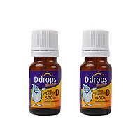 黑卡会员：Ddrops 宝宝维生素D3滴剂 600IU 100滴 2.8ML*2瓶