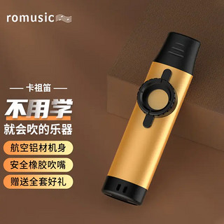 Romusic 卡祖笛专业演奏型金属吉他尤克里里伴奏简单易学初学者乐器 金色