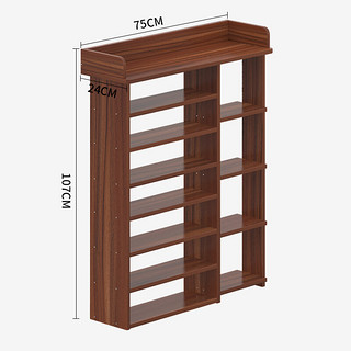 AJADELL 爱佳德 D4531 简易八层鞋架 古檀木色 75*24*107cm