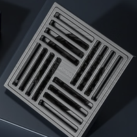 JOMOO 九牧 全铜淋浴防臭地漏 防虫防臭防返水 卫生间浴室洗衣机大排量地漏 枪灰大排量湿区淋浴地漏92449