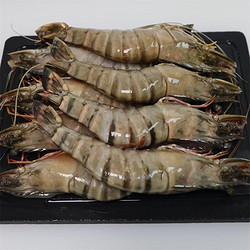 鲟食 超大号巨型黑虎虾 8-10只装 净重900g
