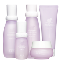 one leaf 一叶子 花而生兰花系列 紧致弹嫩护肤套装 (洁面乳100g+爽肤水120ml+柔肤乳100ml+精华液30ml+精华霜30g)