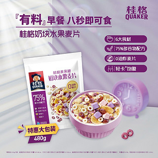 QUAKER 桂格 燕麦片奶块水果480g酸奶块冻干果粒