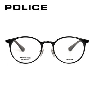 POLICE 警察（POLICE）眼镜框 男女款圆框黑色镜框金色镜腿光学眼镜架 VPL705K Z42Y 51mm