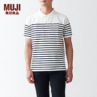 百亿补贴：MUJI 無印良品 男士条纹 POLO衫 ABF01A2S