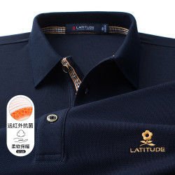 montagut梦特娇棉质长袖翻领t恤polo衫