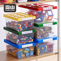 霜山乐高玩具收纳箱儿童积木分类整理箱杂物收纳盒透明塑料储物箱