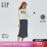 Gap女装春季2023款LOGO印花法式圈织软卫衣591042运动休闲上衣 浅灰色 170/96A(M)