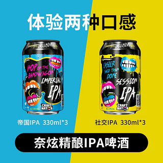 CRAFT NATION 奈炫进口精酿啤酒组合装帝国社交IPA啤酒330ml*6瓶装欧洲 组合2