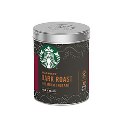 STARBUCKS 星巴克 深度烘焙即溶免煮美式精品黑咖啡可冲40杯90g*1罐