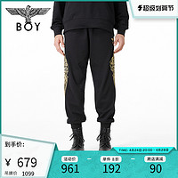 BOY LONDON 男女同款新品黑金刺绣翅膀束口长裤N15001