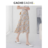 CACHE CACHE 碎花半身裙女夏季A字裙显瘦高腰雪纺印花小雏菊碎花裙